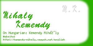 mihaly kemendy business card